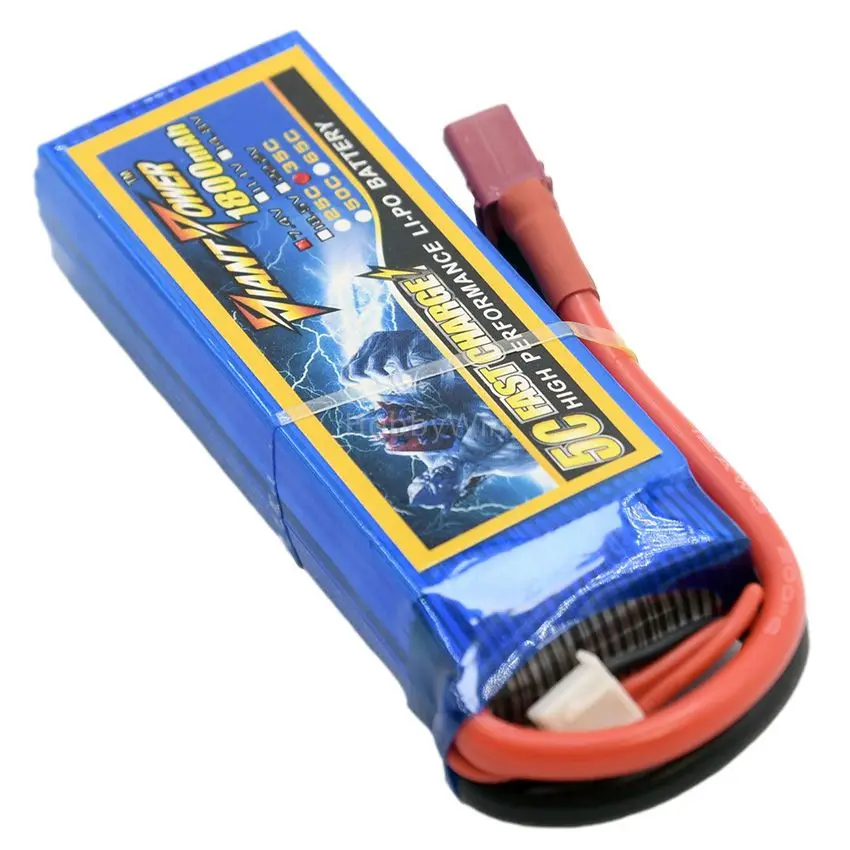 

2S 7.4V 1800mAh 35C Lipolymer Battery Pack T-plug for 1/16 1/18 RC Buggy Car Truck Truggy toys