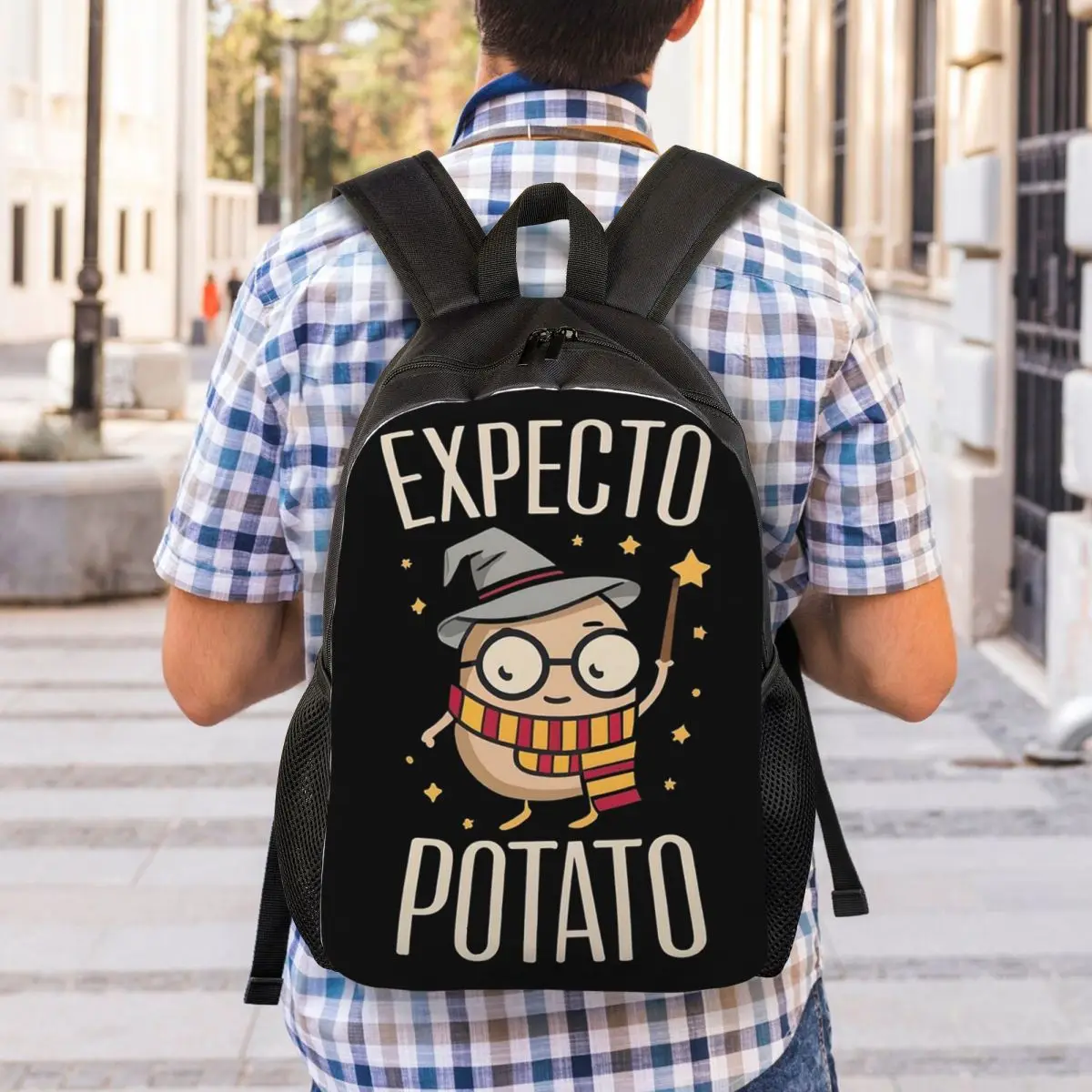 Expecto Potato - Wizard Mochila divertida para estudiantes, mochila escolar, mochila de viaje para senderismo, mochila de moda para niños y niñas, bolsos de hombro