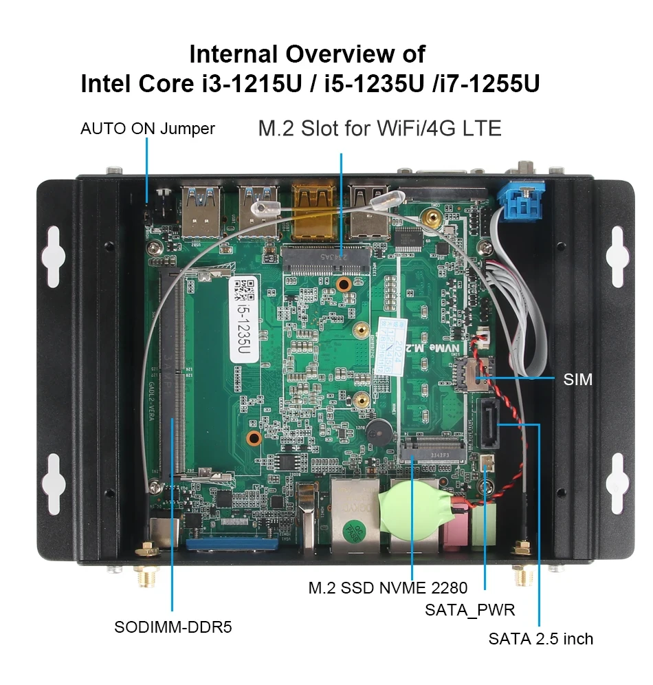 Imagem -06 - Xcy-mini pc Industrial Fanless Iot Intel Core I71255u 2x com Rs232 2x Lan 8x Usb Wifi Sim 4g Lte Windows 10 11 Linux Pxe lã