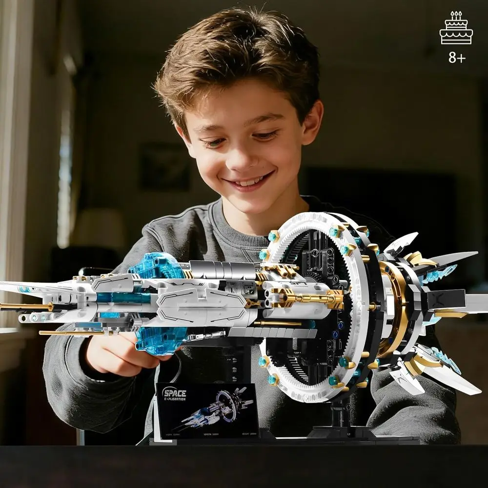 ชุดประกอบยานอวกาศสำหรับผู้ใหญ่, ชุดบล็อกอวกาศ, ของเล่นตั้งโต๊ะที่ไม่เหมือนใคร, ของขวัญสร้างสรรค์สำหรับเด็กผู้ชายอายุ 8-14 ปี