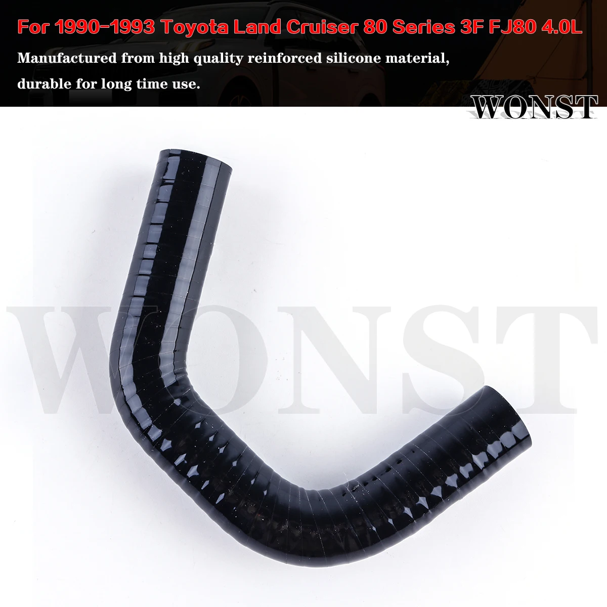 4Pcs Silicone Radiator Coolant Hoses Tubes Kit For 1990-1993 Toyota Land Cruiser 80 Series 3F-E FJ80 4.0L view 4