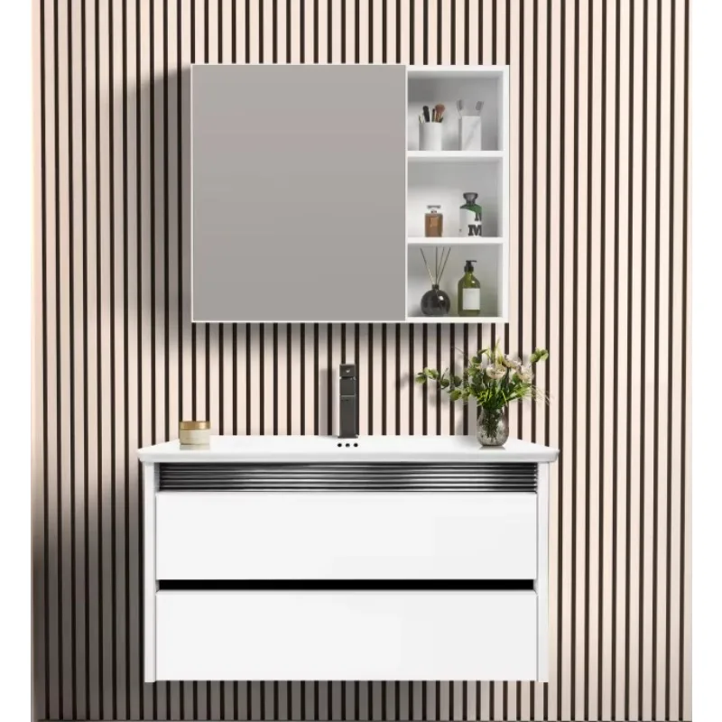 

New design with materials washbasin cabinet bathroom wall mirror light bathroom