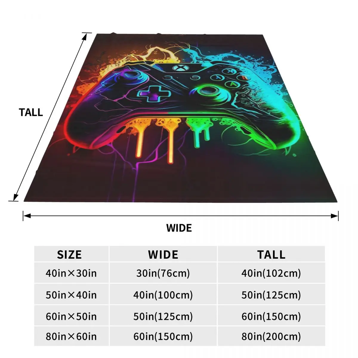 Game Console Printed Pattern Blanket Soft Warm Flannel Throw Blanket Bedspread for Bed Travel Home Couch