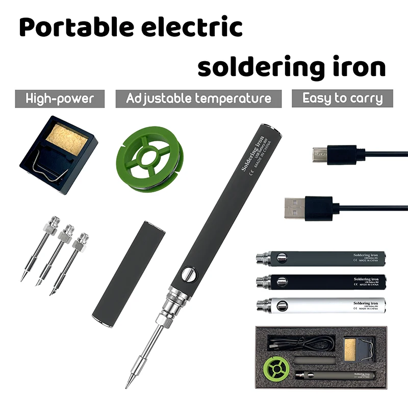 Kit saldatore elettrico senza fili Usb da 8w interfaccia di ricarica Micro Iron Type-c la ricarica completa può durare per 40 minuti