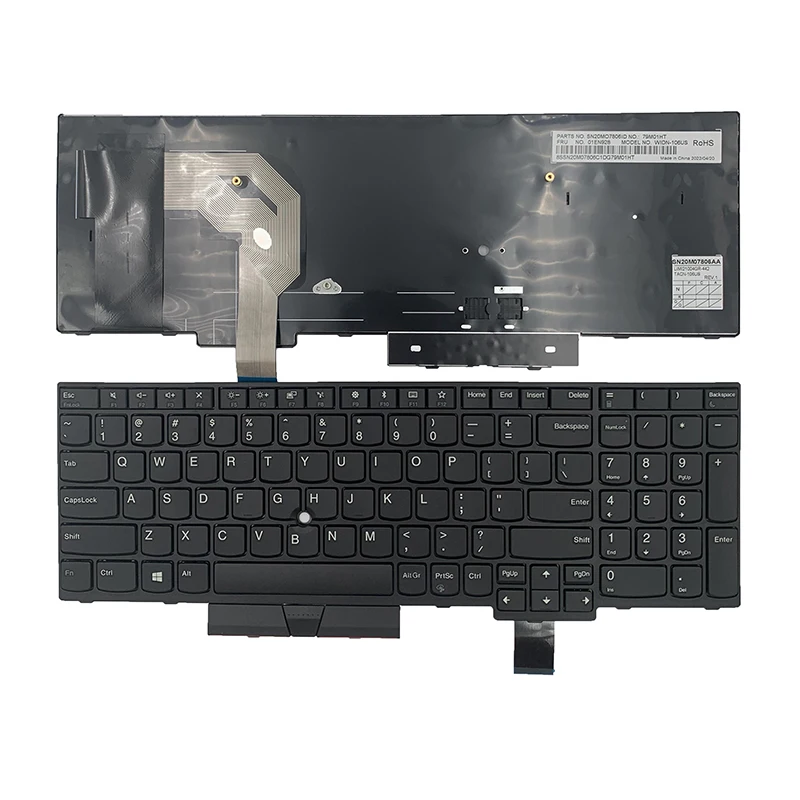 

US Keyboard For Lenovo Thinkpad T580 P51s P52s T570 (20JW 20JX 20HA 20H9) Black New Non point