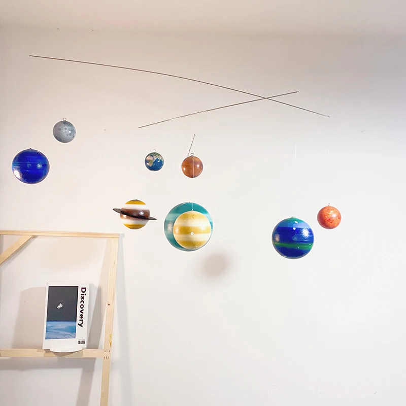 Retro Universe Planet Balance Pendant DIY Material Bag Children\'s Room Decoration Send Sticky Hook New Year Decoration