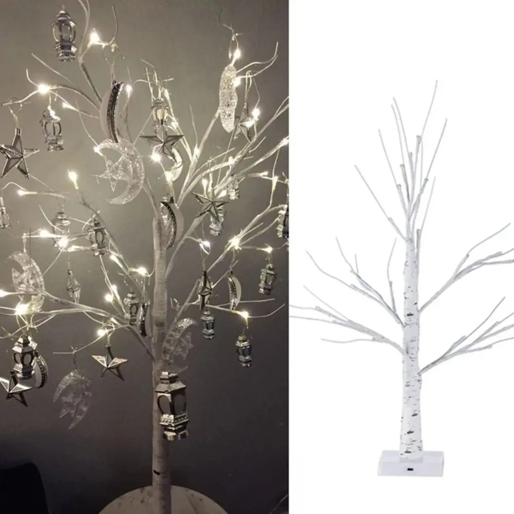 

Ramadan Decoration Led Birch Light Tree Egg Hanging Easter Decorations Tabletop Ornament Tree 60cm 24LED Twinkling Tree Bonsai