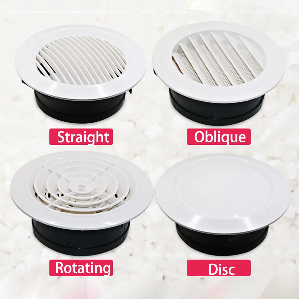 Air Vent Grill Round Air Ventilation Cover Ventilation Grille Kitchen Ducting Ceiling Wall Air Vent Grille 75 100 125 150 200MM