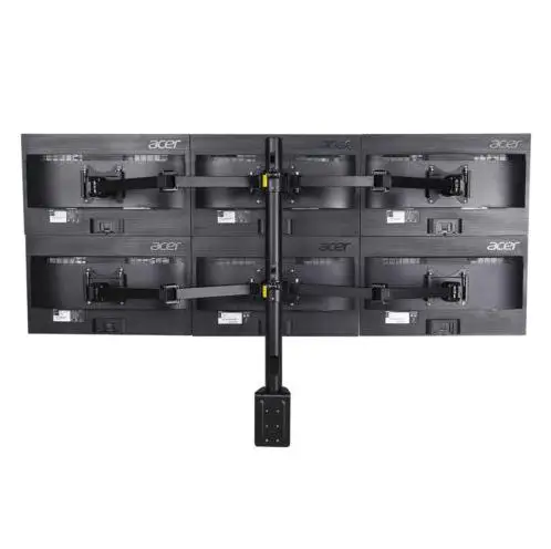 

Desktop Six Heavy LCD Arm Monitor Mount Stand Adjustable 6 Screens Fit For 10"-27" Max Support 7KG Weight Per Arm TV Holder