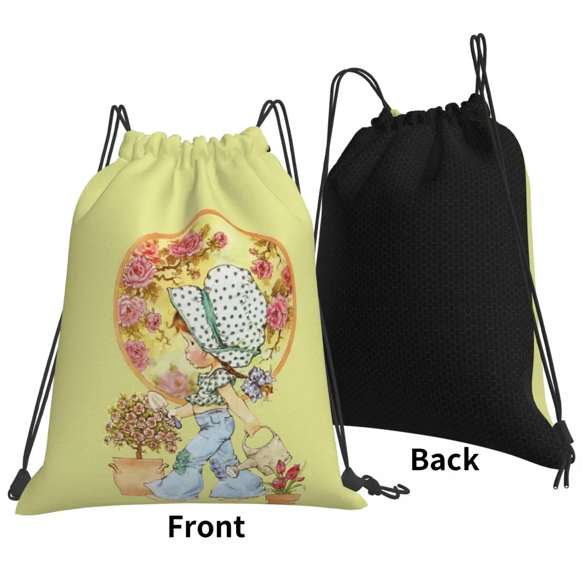 Kawaii Sarah Kay Backpacks Multi-function Drawstring Bundle Pocket Shoes Bag Book Bags for Man Woman Students