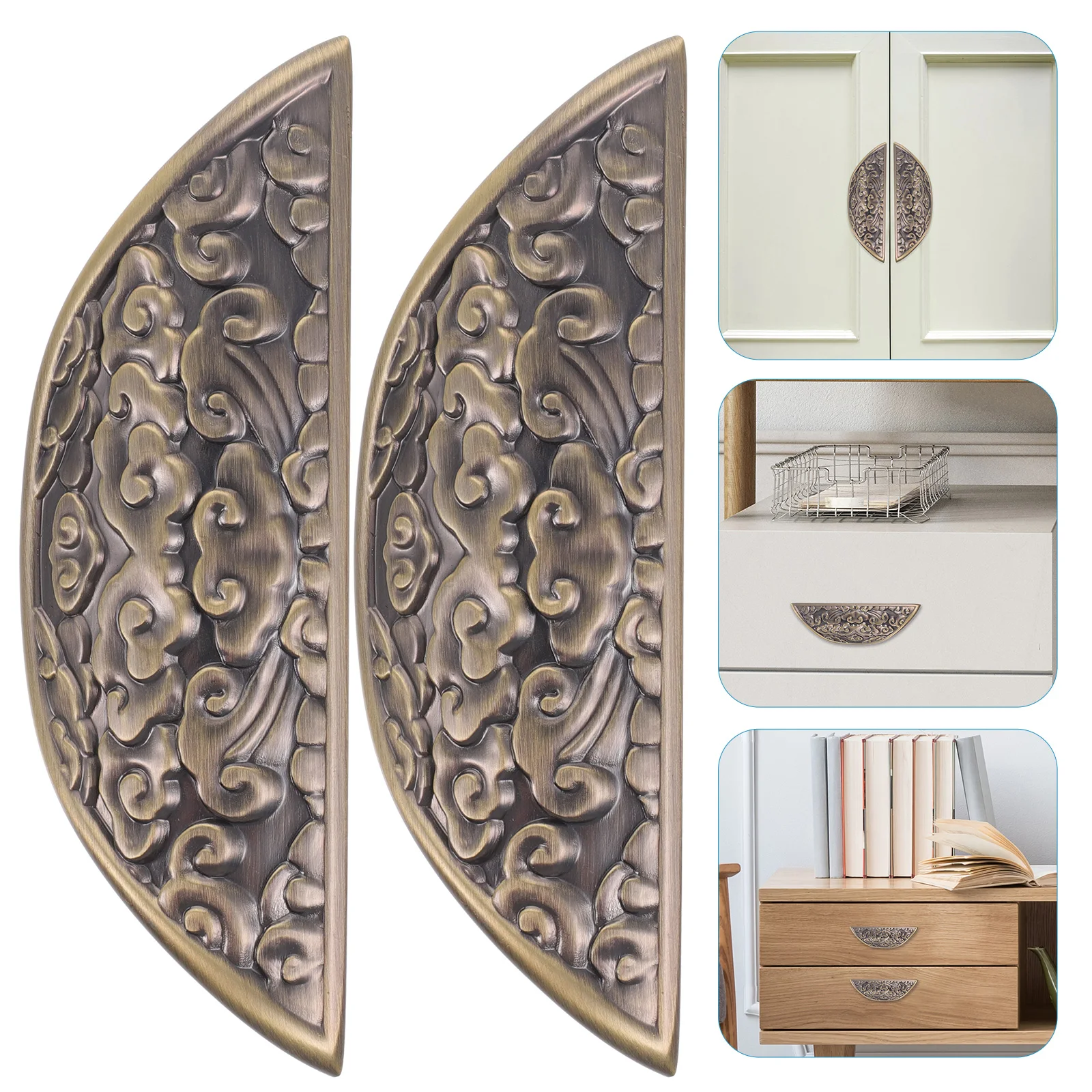 

2Pcs Zinc Alloy Bronze Cabinet Handles Drawer Pulls for Furniture Kitchen Wardrobe Dresser Smooth Edge Non Corrosive