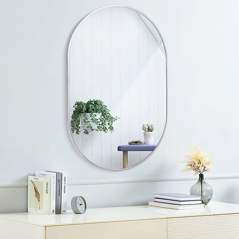 30x20 Mirror Runway Oval Wall Mounted Aluminum Alloy Metal Frame Rectangle Mirrors for Entryway Bedroom Bathroomr