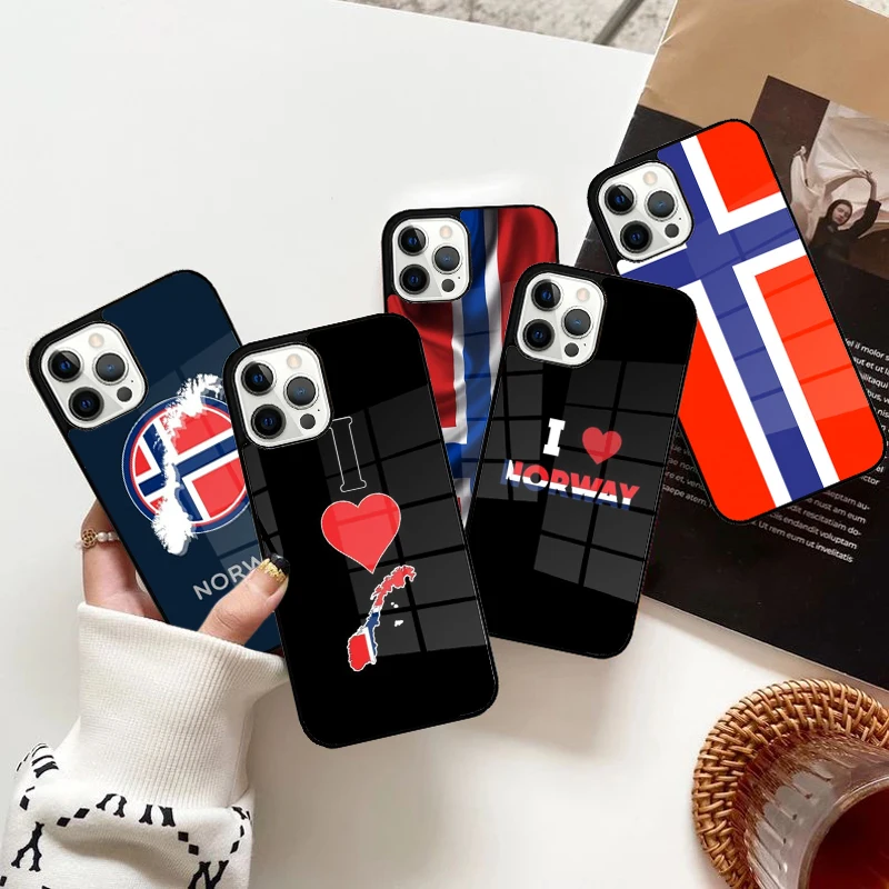 Norway Vintage Norwegian Flag Phone Case Magnetic for iPhone 15 16 14 13 Pro Max 11 12 Mini Magsafe Wireless Charging Cover