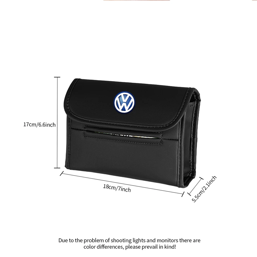 Car Tissue Box Sun Visor Seat Back Hanging Leather Storage Box Auto Accessories For Volkswagen VW Tiguan MK1 MK2 Passat Sharan