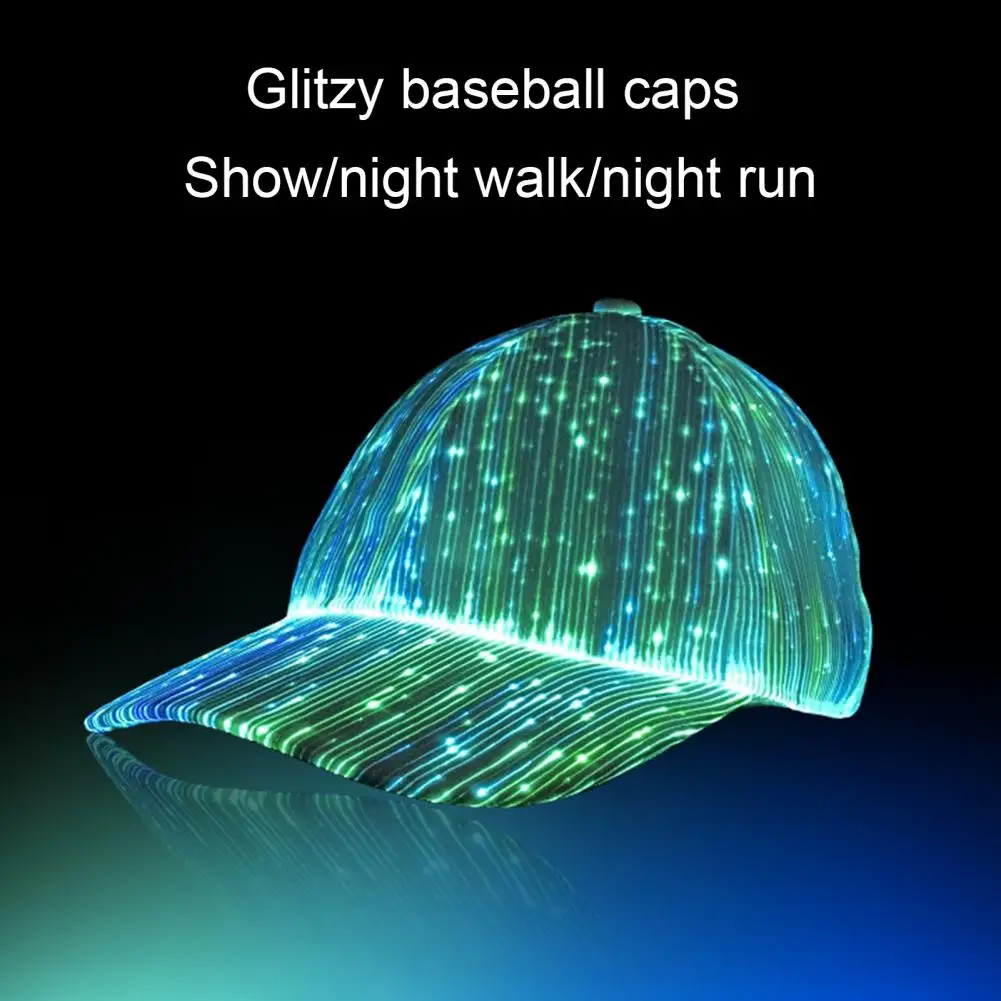 LED Hat Light Up Baseball Cap Flash Glow Hat USB Rechargeable Hip-Hop Luminous Hat Halloween Flashing Cap for Party Disco Bar