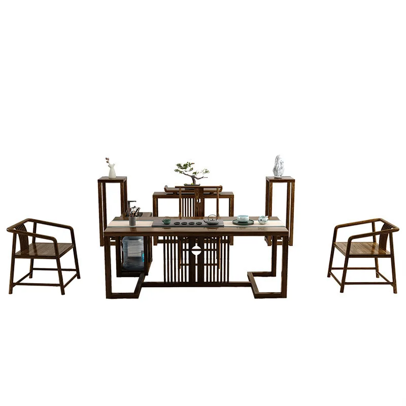 Solid wood tea table office guest tea table and chair combination