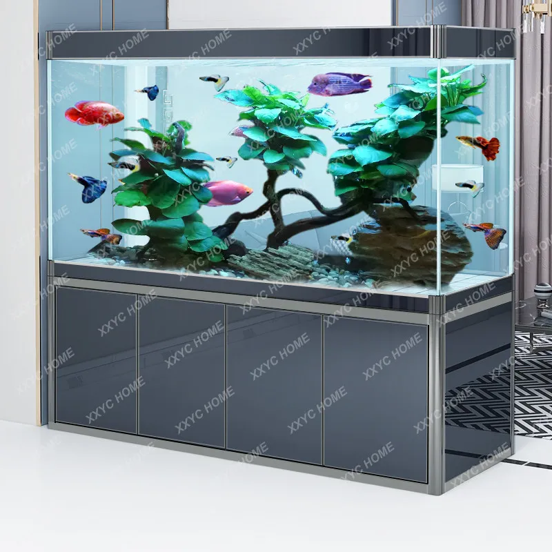 Fish tank household living room small screen filter aquarium bottom filter ultra white large arowana tank