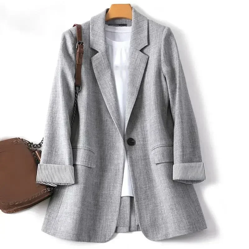 Autunno elegante donna lavoro Blazer moda Solid top abiti incontri vacanza sciolto manica lunga Outwears cappotti oversize donna Blazer