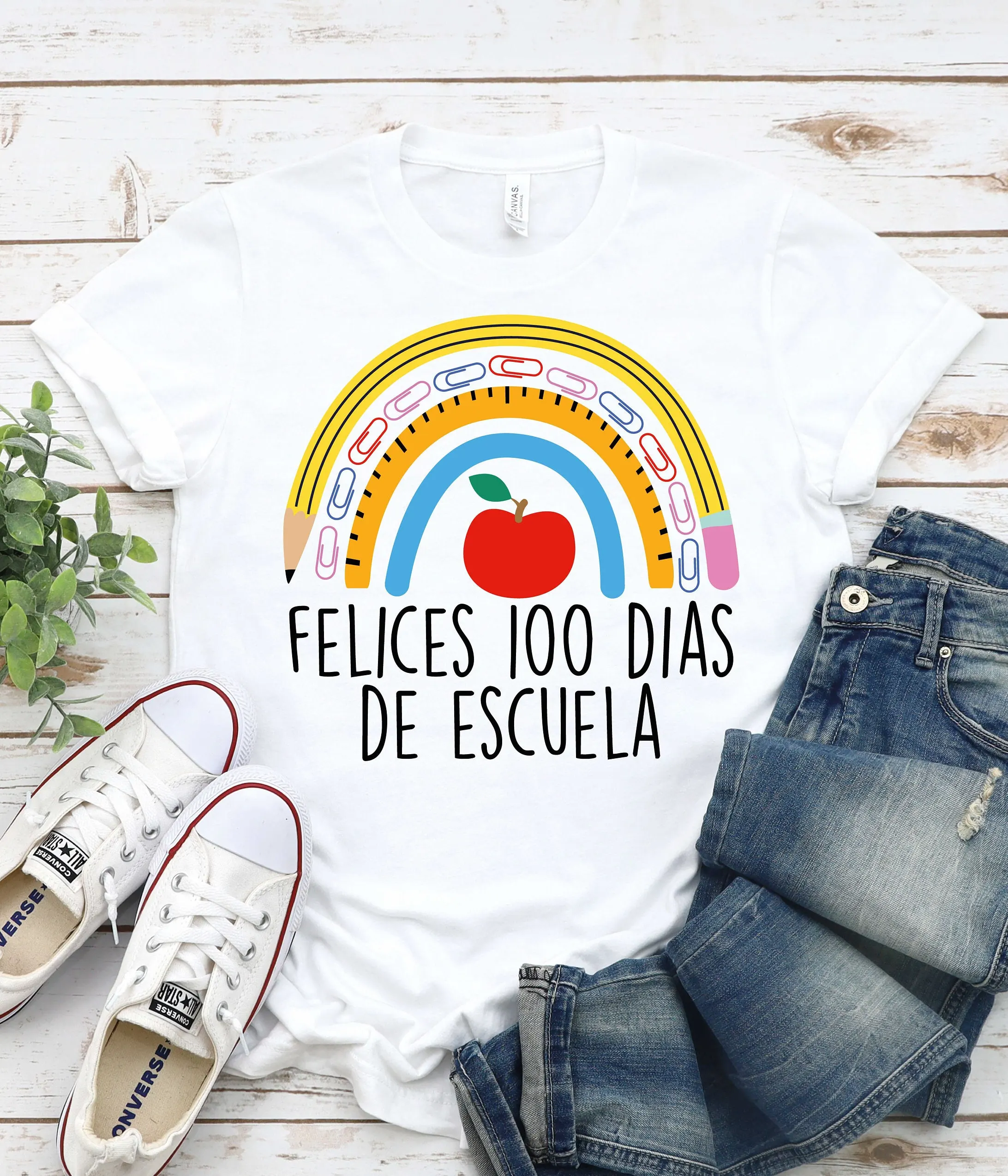 Feliz 100 Dias De Escuela 100Th Day Of School T Shirt Spanish Happy Days Maestra Teacher Bilingual