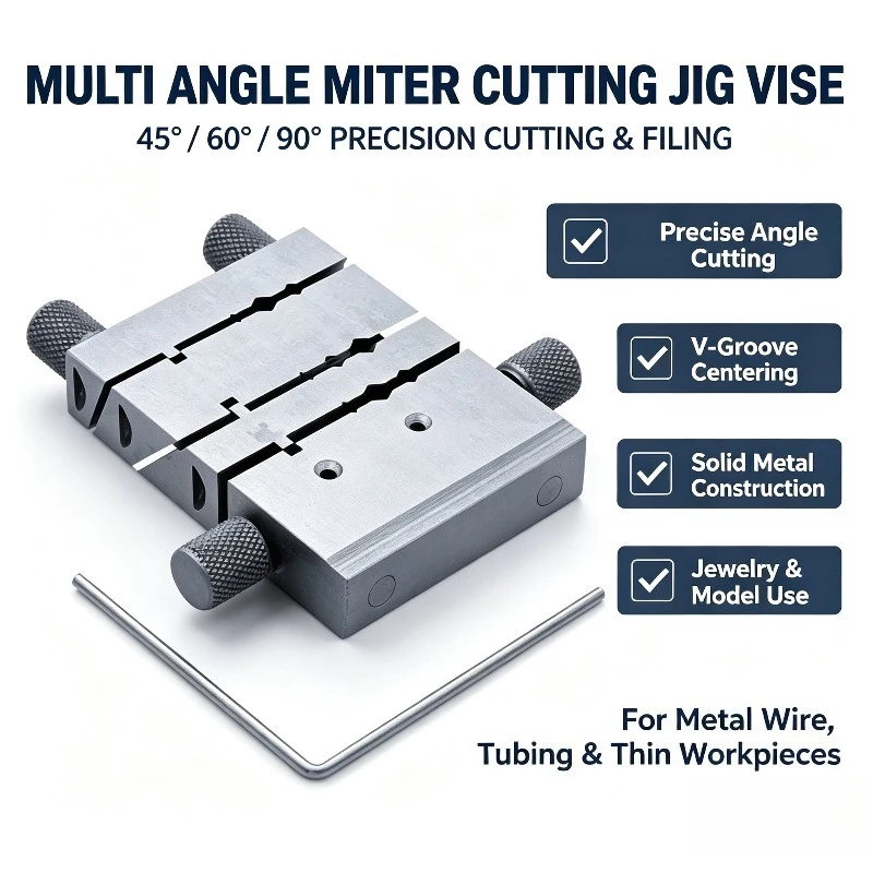 For Multi Angle Miter Jig Vise 45/60/90 Degree Wire Tube Cutting Jig Precision Sawing Filing Locator Tool
