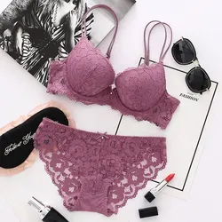 Lingerie  Sexy Bra Set  Women Push Up Lenceria Mujer Femme Underwire Langerie Girl Bralette Bras And Panty Feminina Lace Underwe