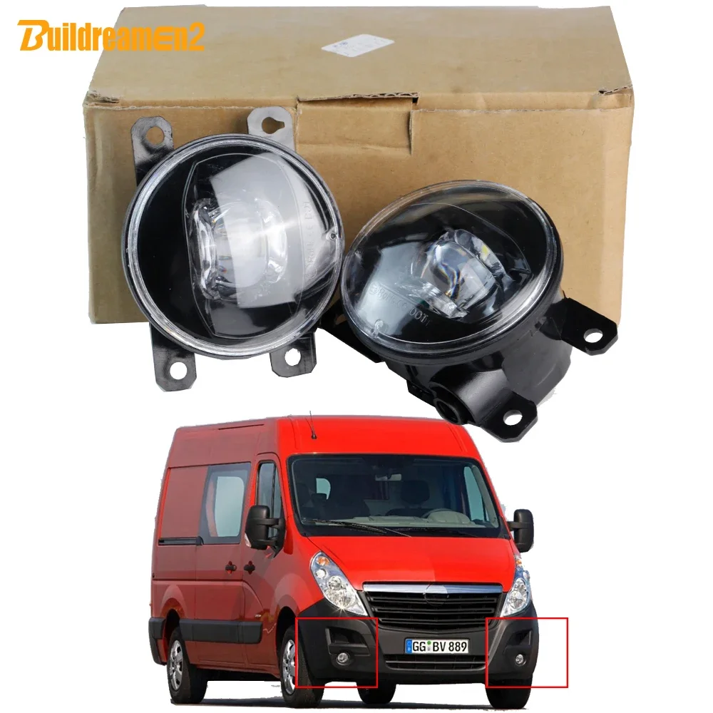 2 X 30W H11 Car Front LED Lens Fog Light 12V For Vauxhall Opel Movano 2000 2001 2002 2003 2004 2005 2006 2007 2008 2009 2010