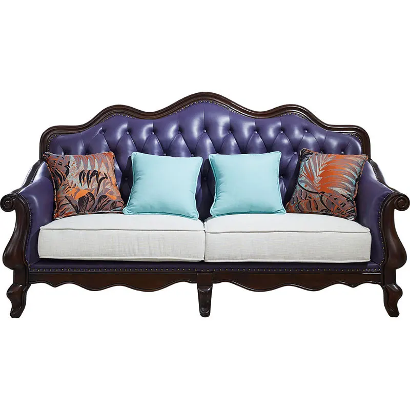 Fabric dismantling and washing three-person combination complete leather, sofa