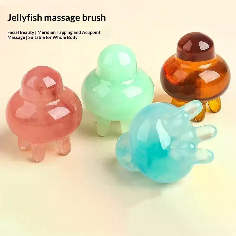 Resin Jellyfis Massage Comb Head Meridian Scraping Scalp Massage Brush Acupuncture SPA GuaSha Massage Comb Fatigue Relief