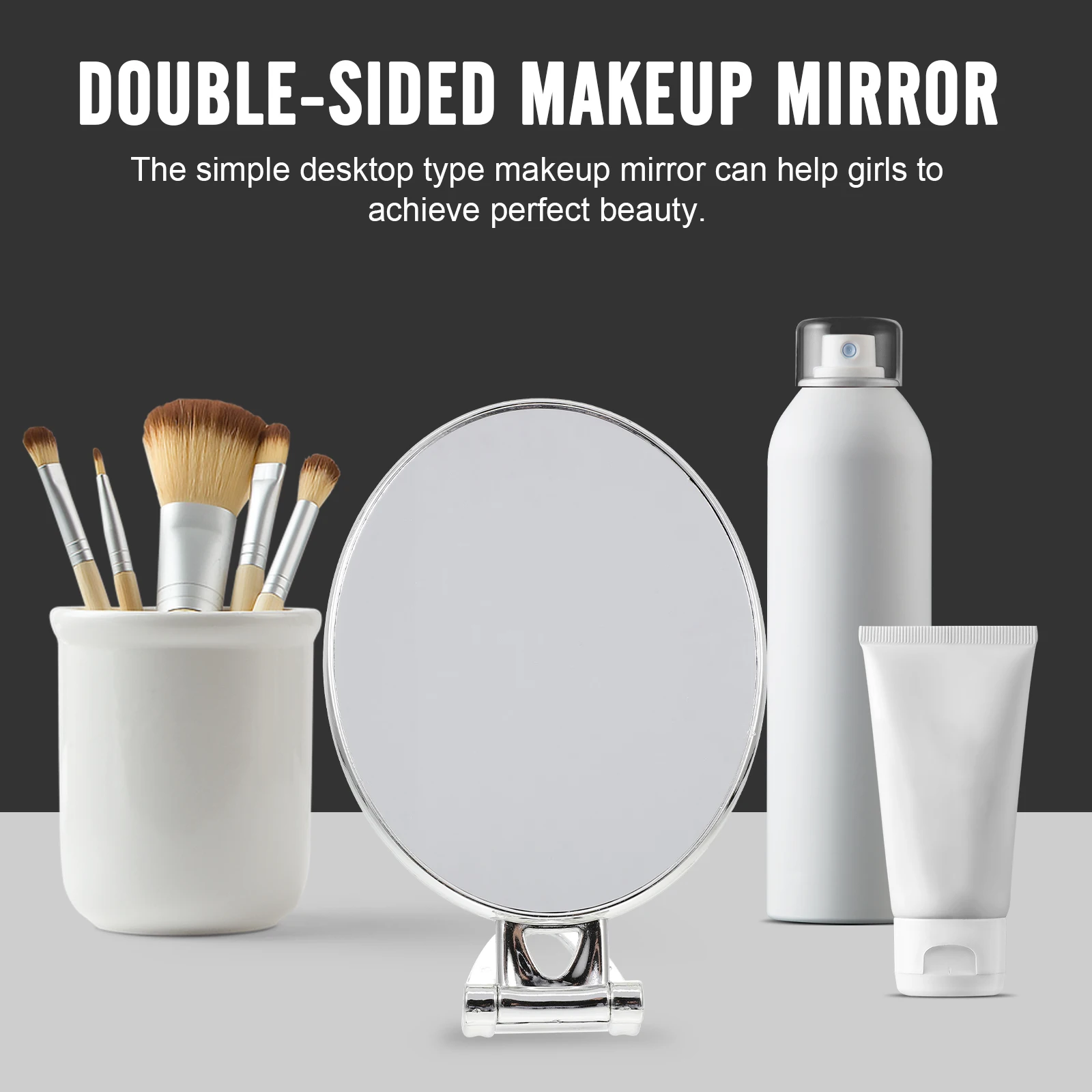 

Foldable Double-Sided Makeup Mirror Desktop Table Mirror Stable Base Dresser Bedroom Decoration Dresser Decoration