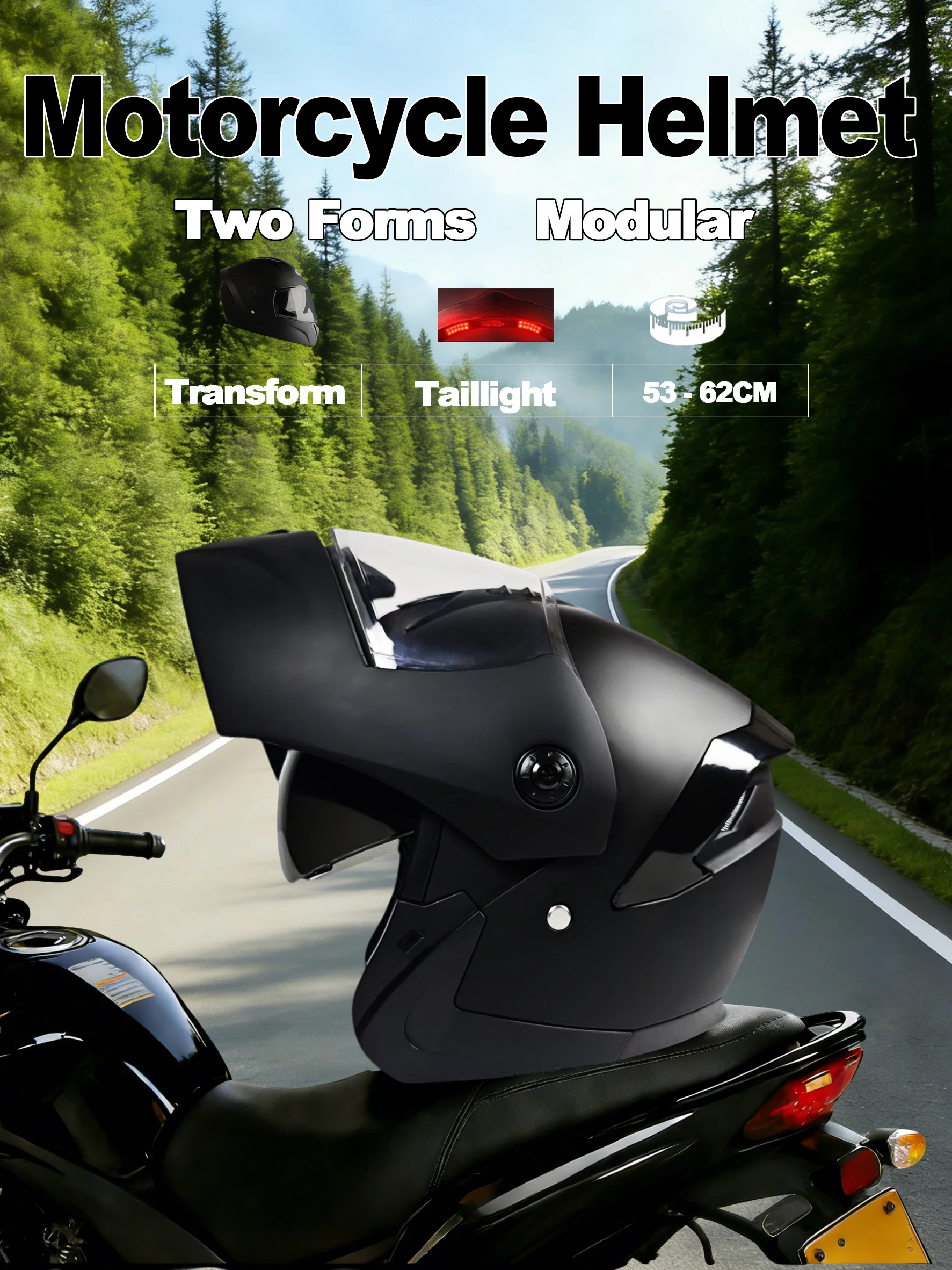 

Motorcycle Helmet Full Face Anti Fog PC Shell Comfortable Breathable Lined Safety Certified Street Riding Helmet for Men And Wom