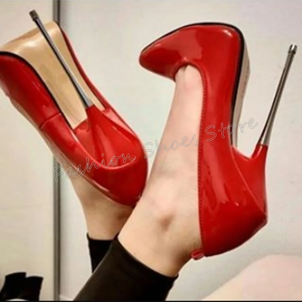 

Red Pointed Toe Patent leather Pumps Stilettos High Heels High Heel Shoes for Women Fashion Heels 2024 New Zapatos Para Mujere