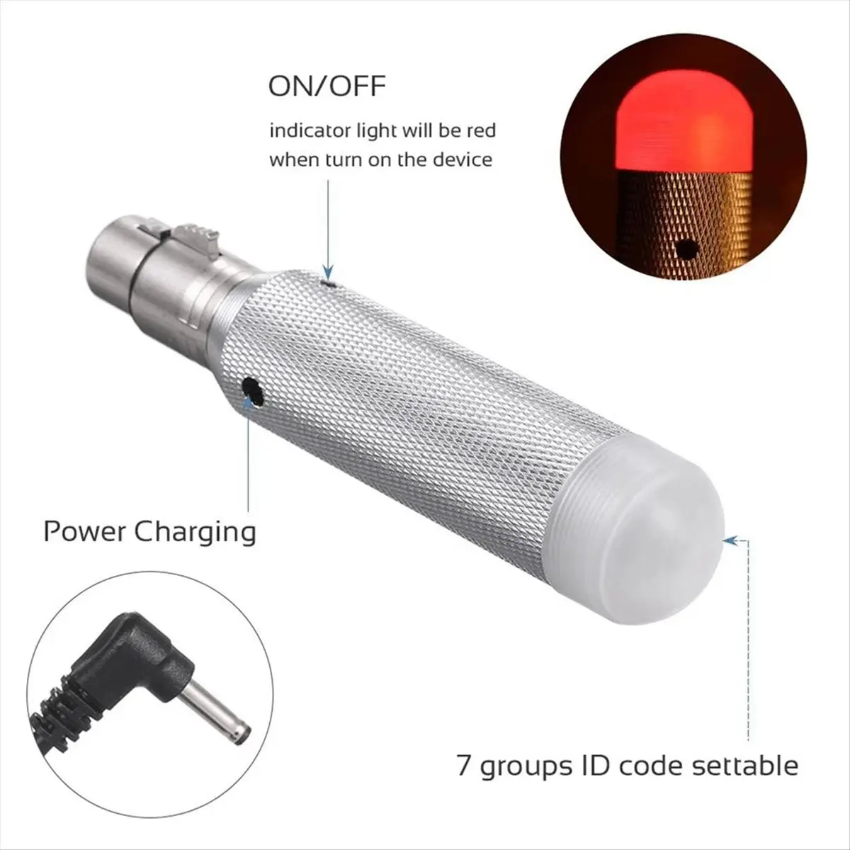 M85K Wireless DMX512 Transmitter Receiver Stage Light Wireless 2.4G Rechargeable Battery Run 16 Hours Receiver US Plug