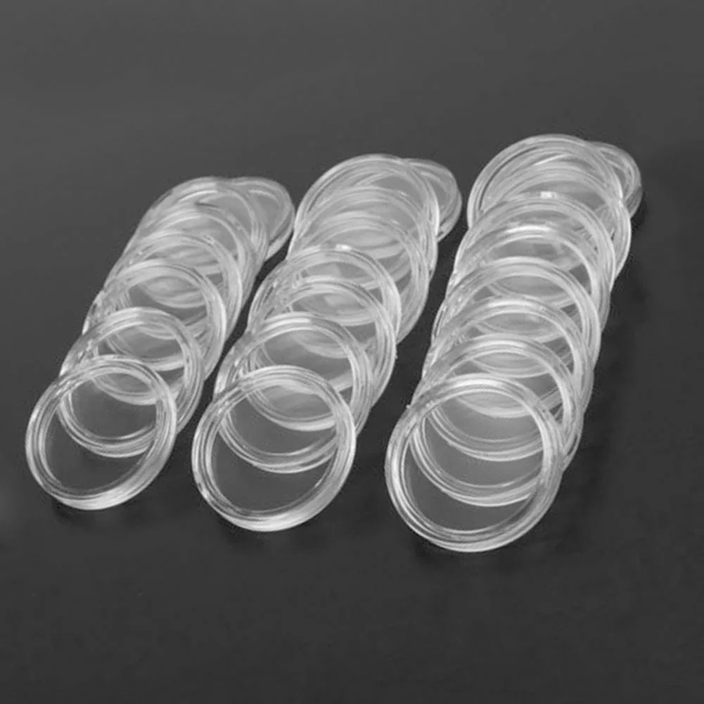 

100 шт. круглых капсул для монет диаметром 25 мм с коробкой для хранения, пластиковые контейнеры для монет для коллекционеров и защиты монет