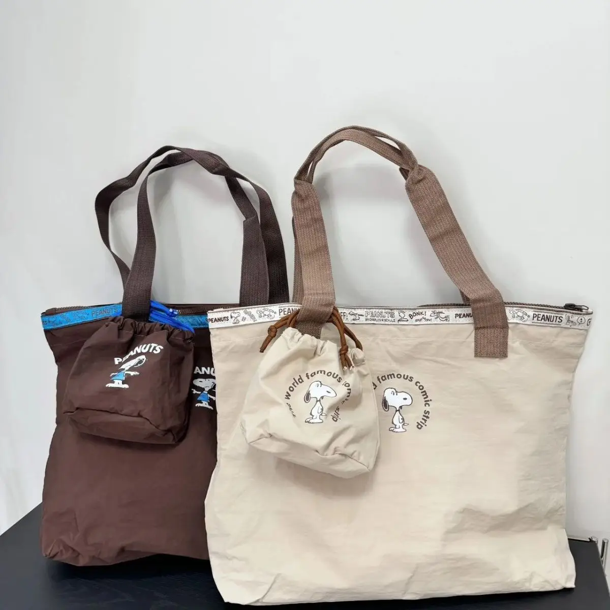 

Дорожная сумка на плечо для девочек и мальчиков, чехол на колесиках с рукавами, сумка для багажа, складная большая вместительная японская сумка для хранения Snoopy