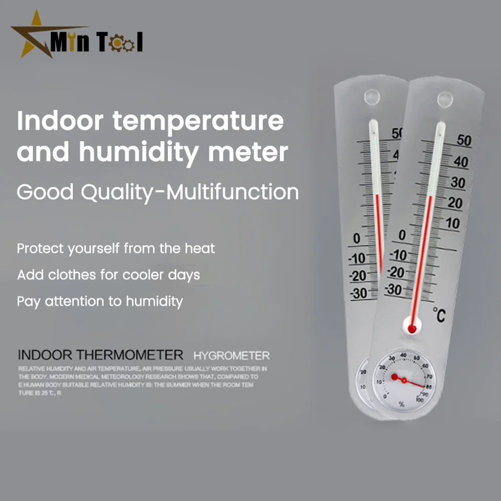 Termometr zewnętrzny wewnętrzny i higrometr do pomiaru miernik temperatury i wilgotności na ścianie wiszący szklany termometr domowe narzędzie