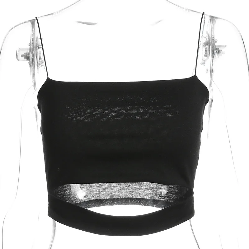 2025 New Fashion Hot Sexy Women Summer Sexy Casual Sleeveless Cut-Out Short Tee Shirt Crop Top Vest Strap Tank Top Blouse