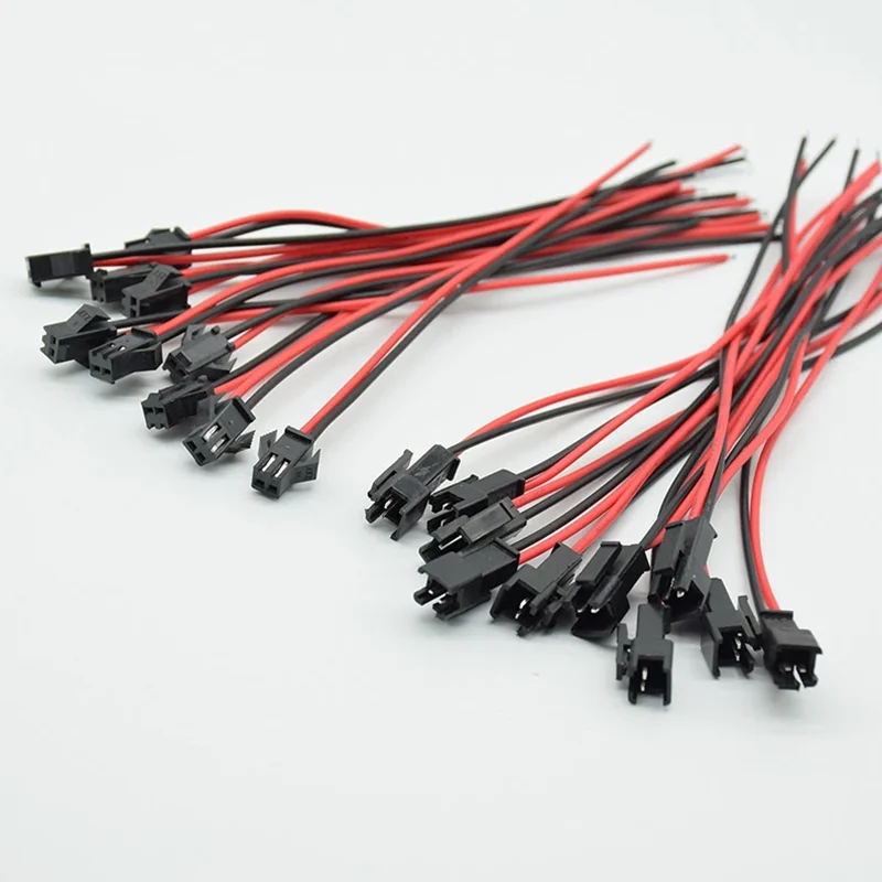 10pcs/5Pairs 15cm Long JST SM 2Pins Plug Male to Female Wire Connector cable pigtail Plug 22AWG