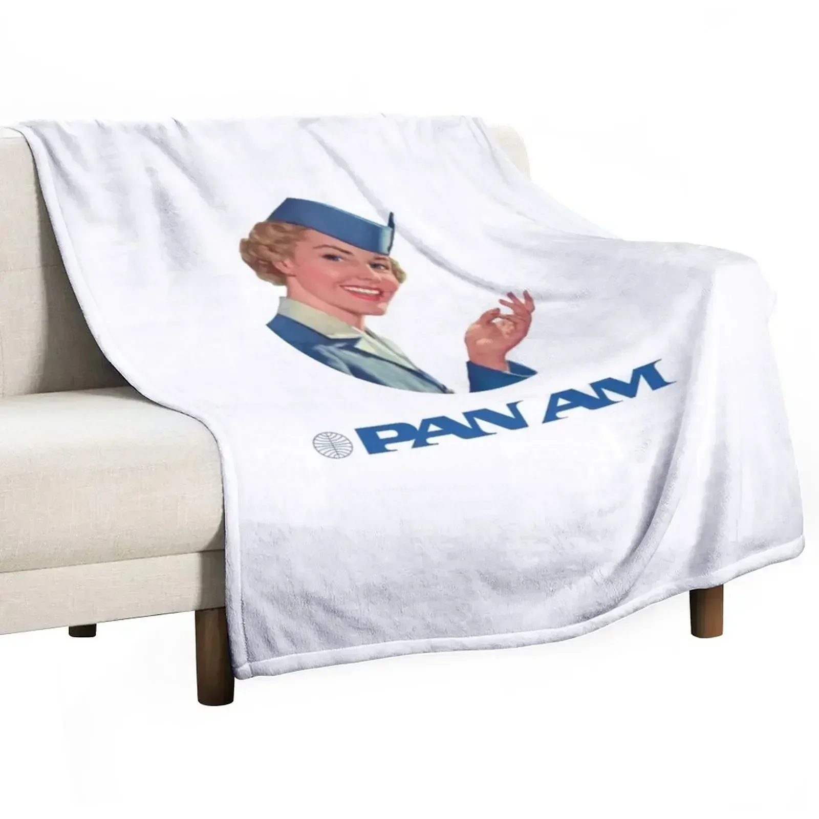 

New PAN AM AIRLINES - VINTAGE - VINTAGE STYLE - LOGO PAN AM Throw Blanket Giant Sofa Loose Luxury Designer Blankets