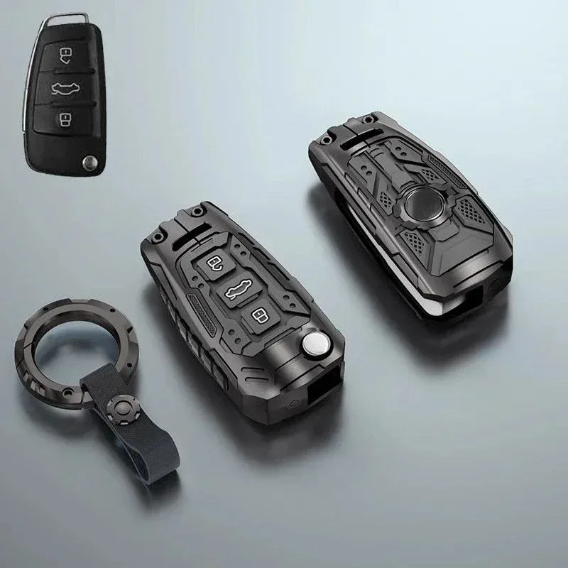 For Audi A3 Q3 Q2 A1 Q7 Q5 A6 A4 S3 Zinc Alloy Silver Car Key Case Keyless Cover Key Shell Interior Car Accessories