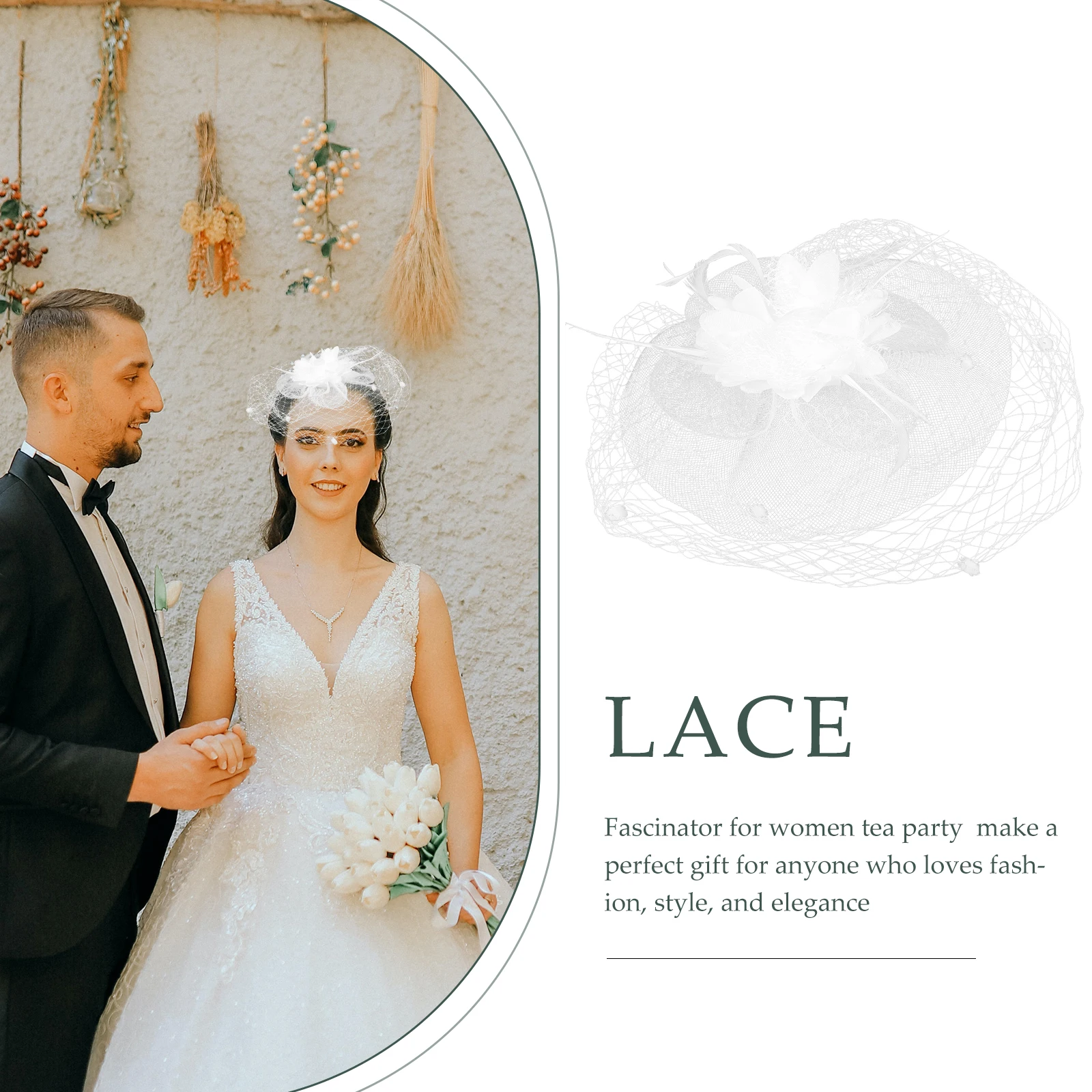 

Fascinator Hat Headgear Mesh Veil Women Elegant Bridal Headwear Fashionable Tea Party Accessories Wedding