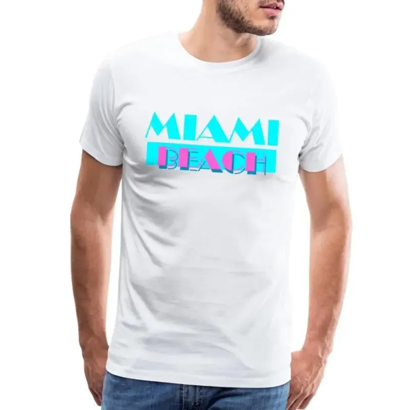 Miami Beach Vintage Lettering Men's Premium T Shirt
