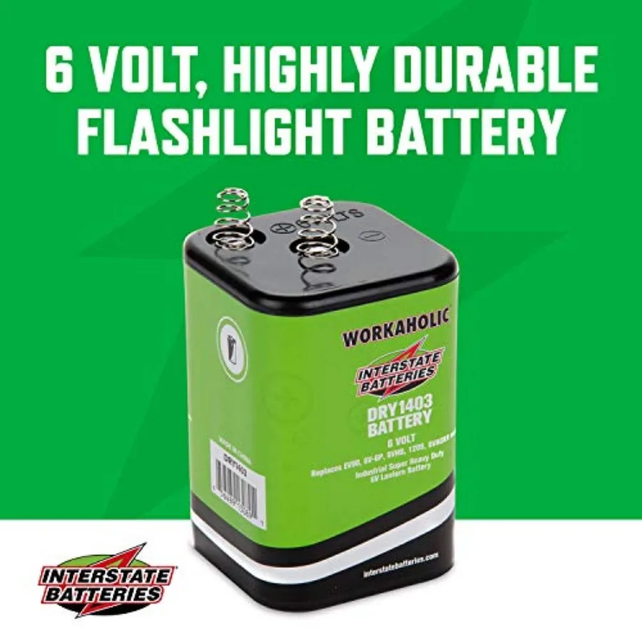 HD Flashlight 6 Volt 7000 mAH Square Shape Beam Light (Spring Terminals) Camping, Hiking, Household, Lamps, Outdoors (DRY1403