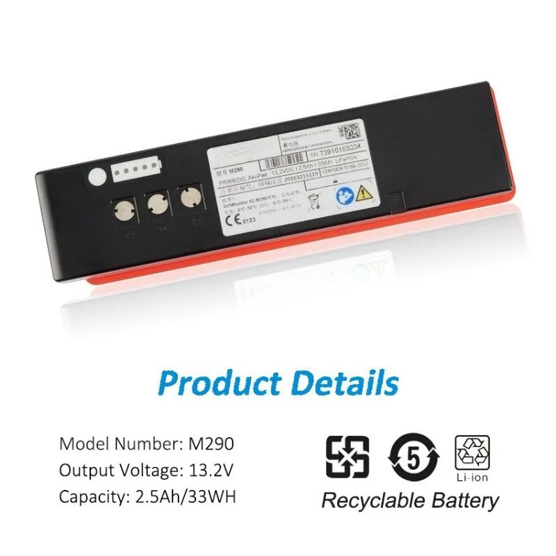 M290 High Quality Medical Battery 13.2V 2500mAh for Metrax Primedic XD1 XD10 XD330 Defibrillator Brand New Replacement Battery