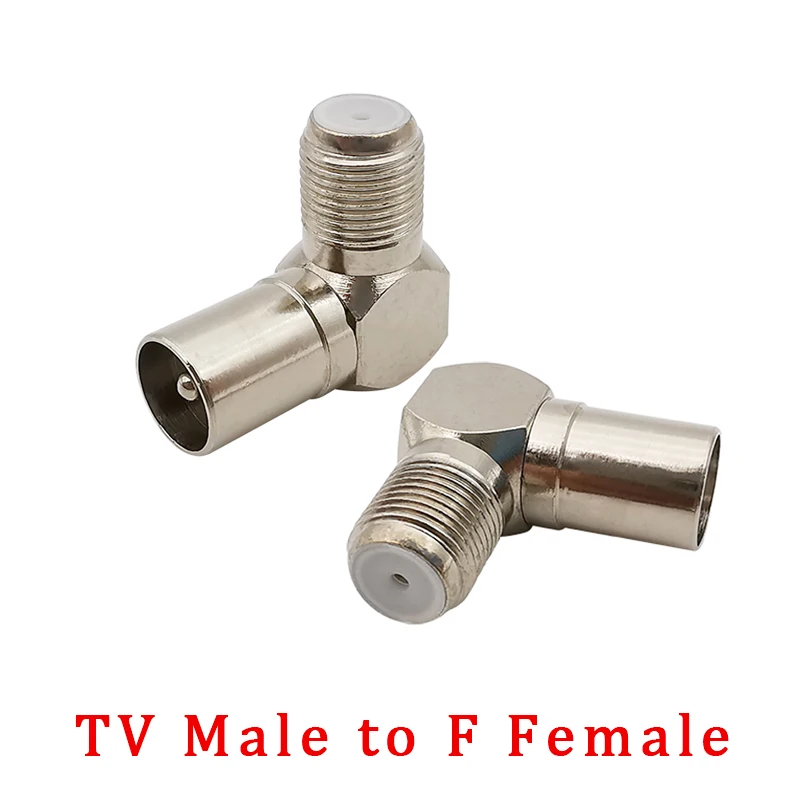 1Pc 90 Degree F Type TV Aerial Male Female RF Coaxial Cable Connector Right Angle F Female Socket to TV Antenna PLUG JACK Adapte