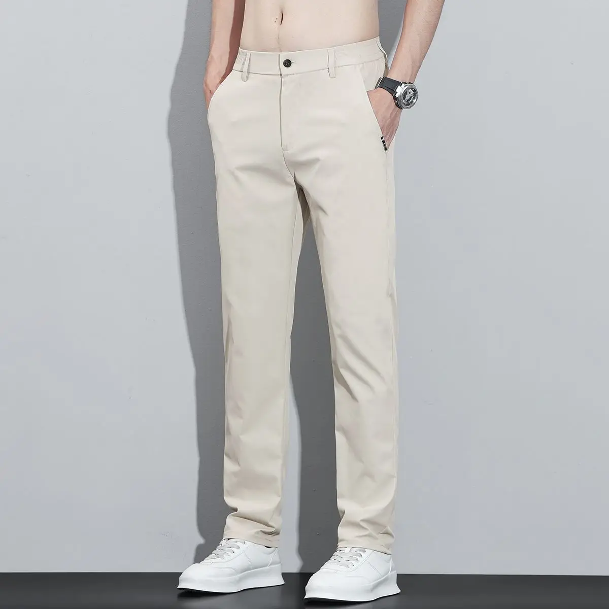2026 Spring Summer Ultra-thin Men's Stretch Slim Straight Casual Pants High Quality Fashion Breathable Golf Sports Trousers