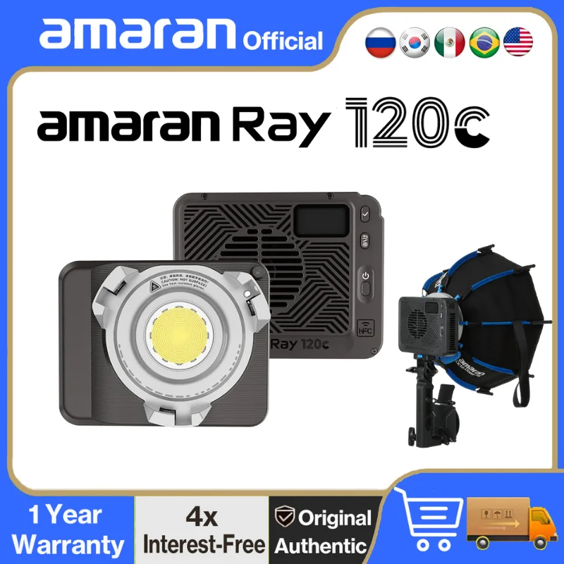 【НОВИНКА】amaran Ray 120c 120W 2,300K - 10 000K Полноцветный легкий светильник Bowens Mount COB с питанием от OmniColorbby Aputure 【НОВИНКА】amaran Ray 120c 120W 2,300K - 10 000K Полноцветный легкий светильник Bowens Mount COB с питанием от OmniColorbby Aputure