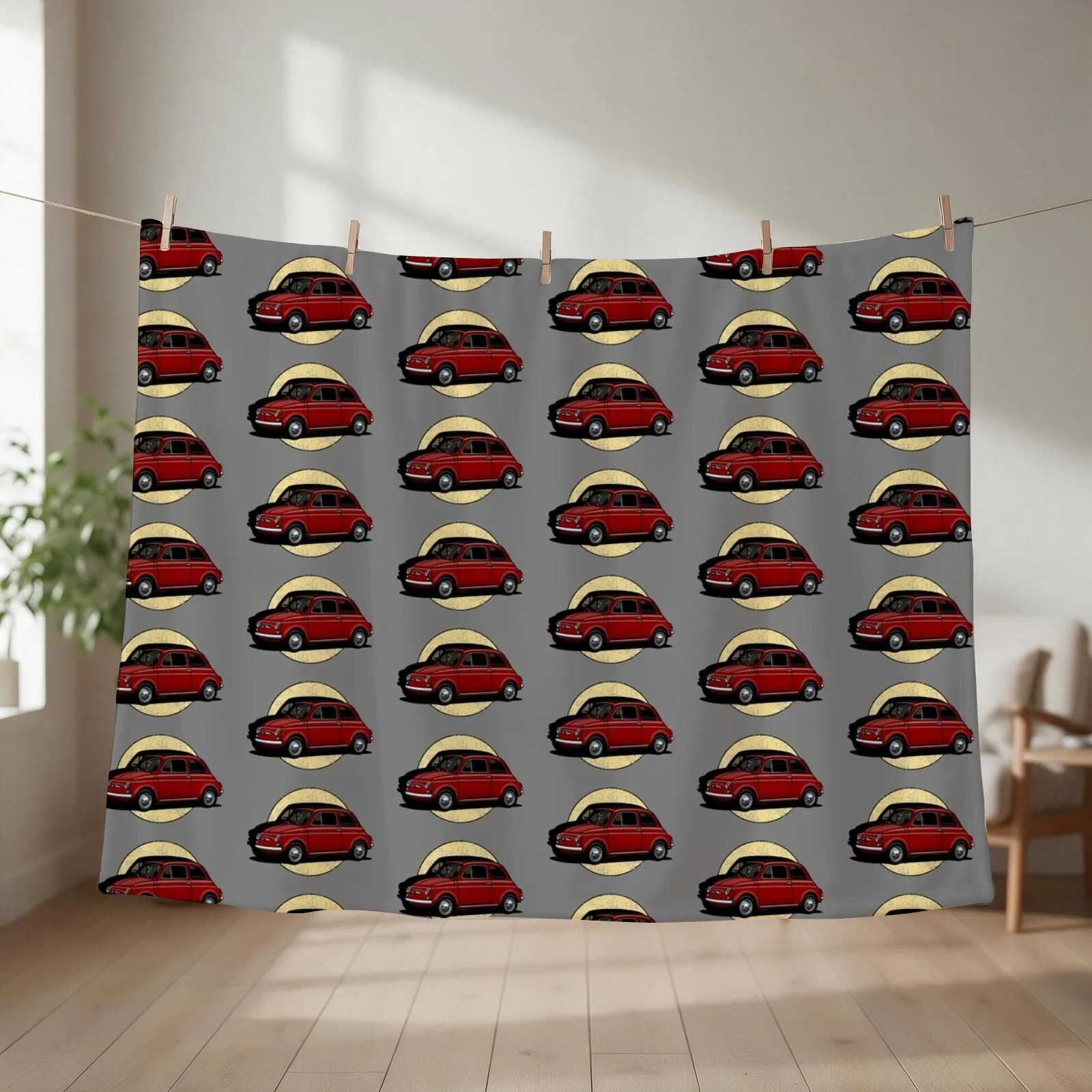 My drawing of the red Italian utility Throw Blanket couch cozy soft plush fuzzy picnic outdoor blanket