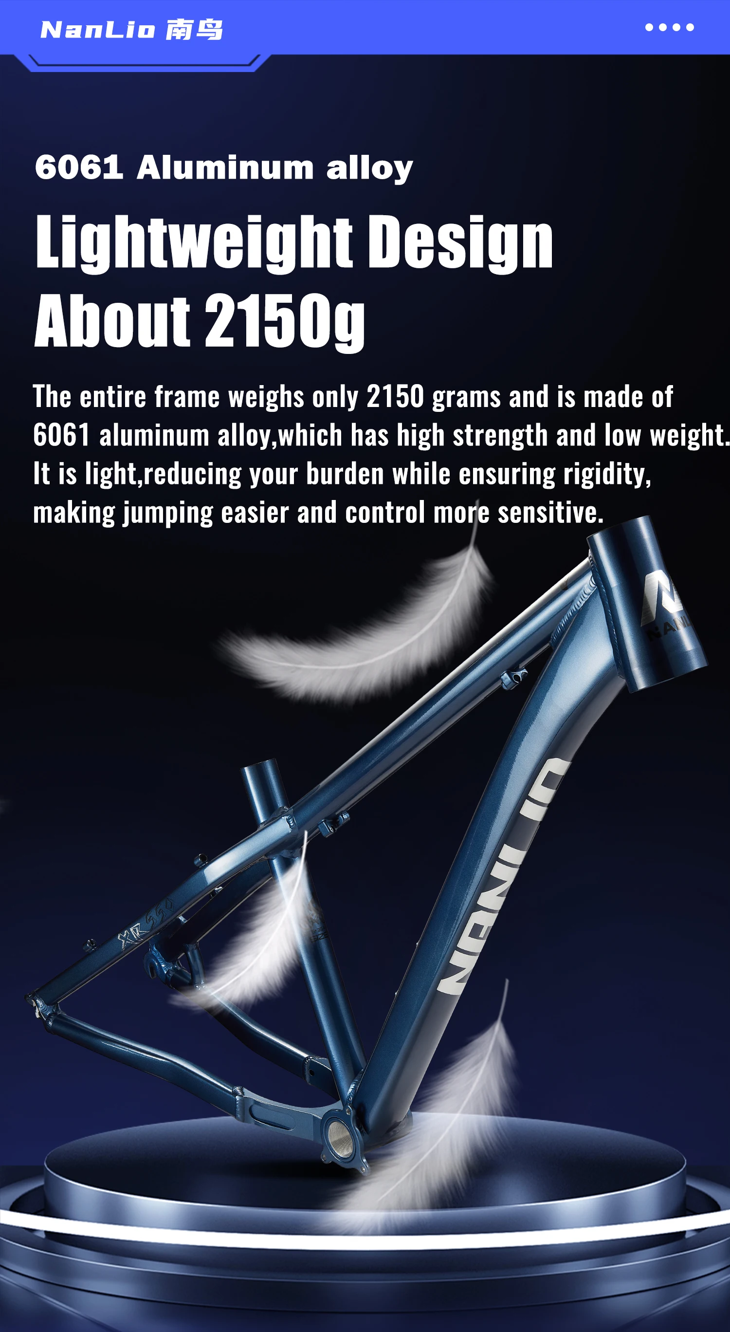 NANLIO XR550 Dirt Jump Bike Rahmen 26 27,5 Zoll Aluminiumlegierung MTB Hardtail Rahmen QR Pump Track 4X mit Sattelstützenklemme – Detail 11