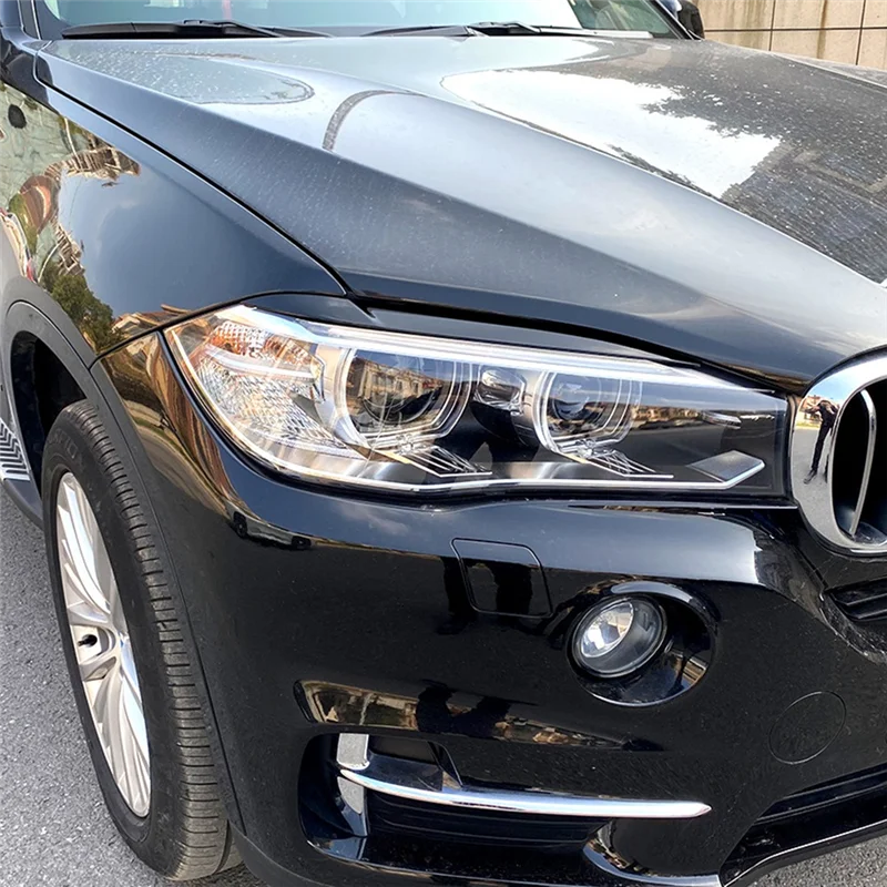 

QB-Car Front Headlight Eyebrow Cover Car Front Headlight Eyebrow Cover Trim Lamp Brow Cover Trim For BMW Black