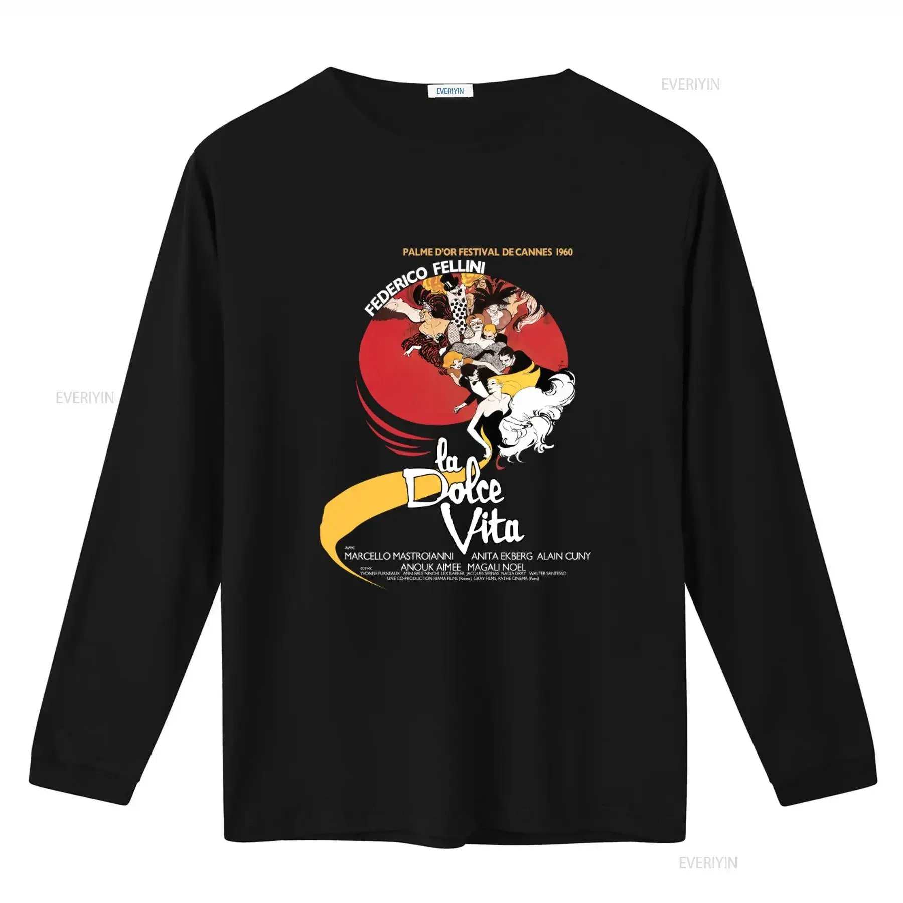 Federico Fellini La Dolce Vita Movie Art Print T Shirt for Classic Film Festival Design vintage Washed Stretched Stylish